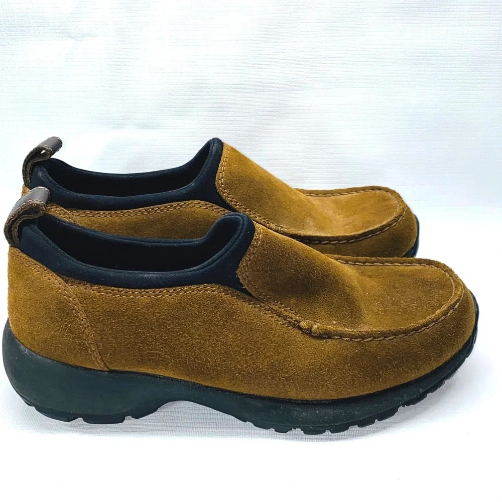Lands End Mens Brown Suede Slip On‎ Casual Shoes Loafers Size 6.5 B